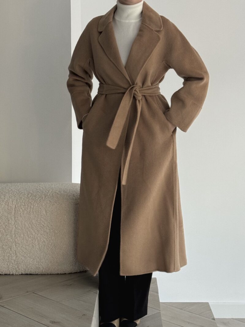 Oversized paltas su vilna (50%) – Camel